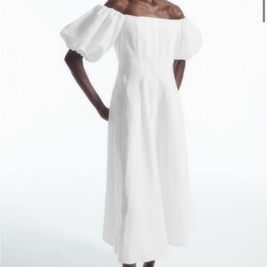 COS White Off-Shoulder Midi Dress